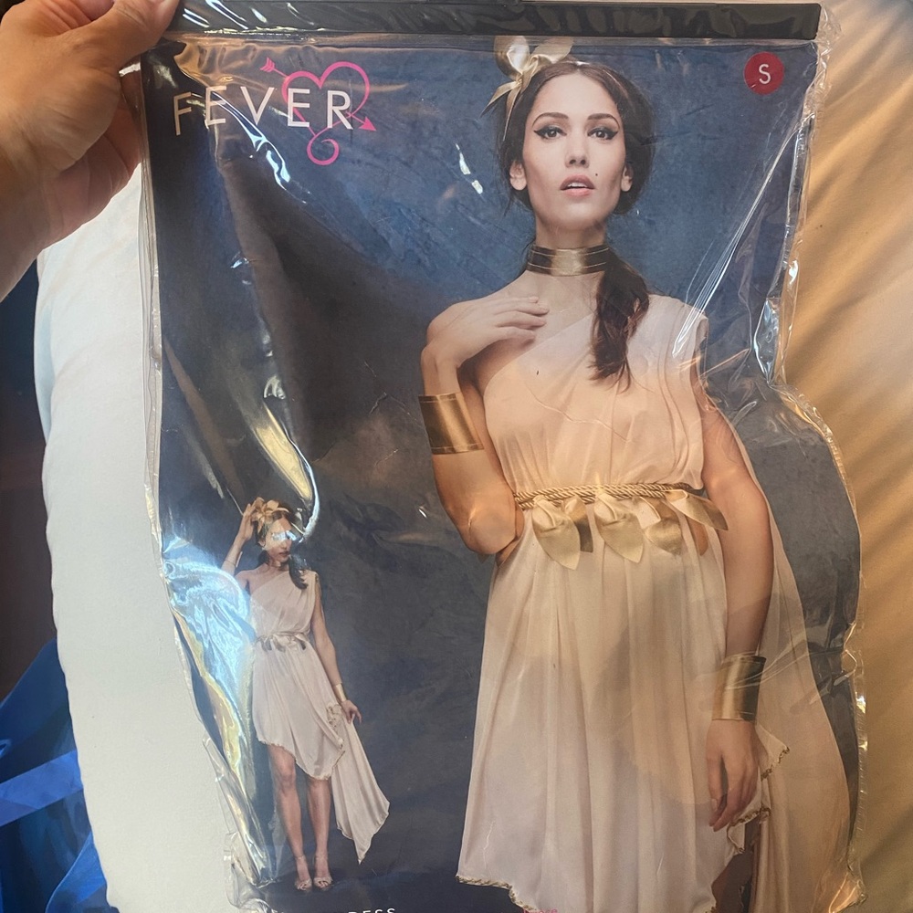 Fever Cream Gown with Gold Details